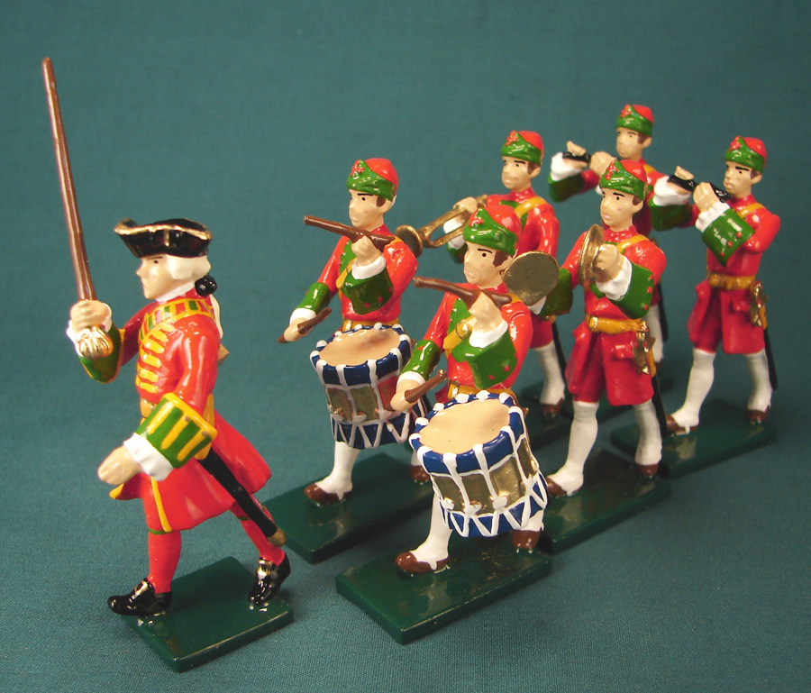 254 - Military band, Fusiliers, 1st French company, Bussy army, India, 1755