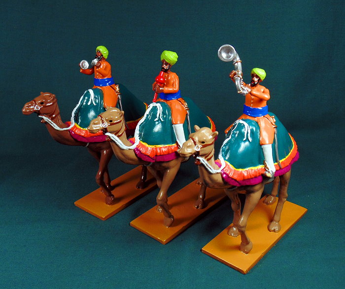 437 - Musician Camel Riders from Kota, winds & cymbal, Delhi Durbar, 1903