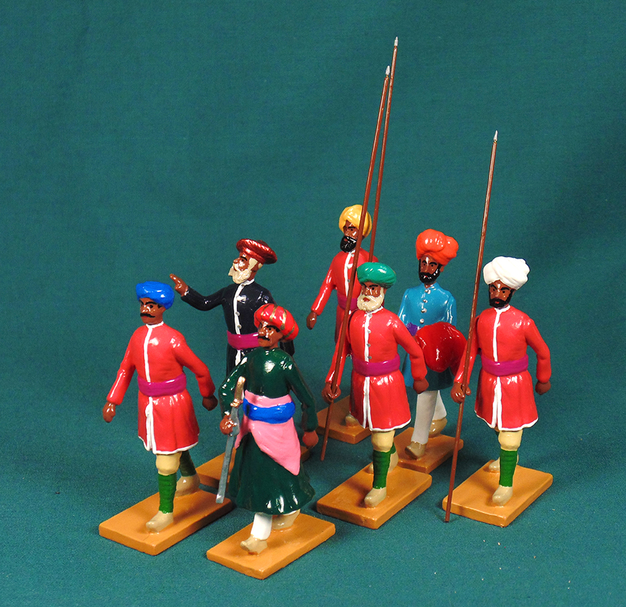444 - Escort Guards from Rajgarh, Group Left, Delhi Durbar, 1903. </br>Limited edition. Painted by Ana Donzino.
