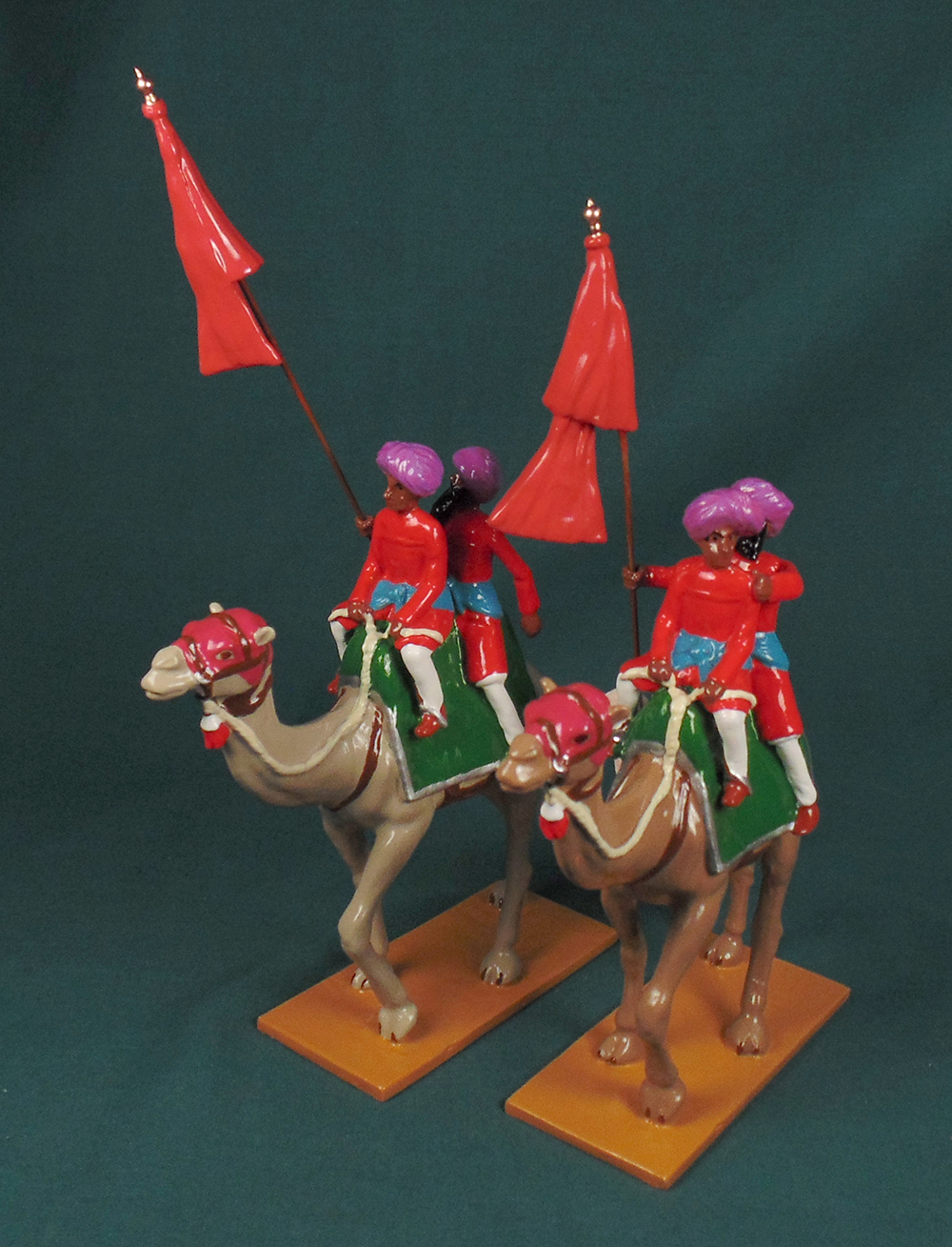 448 - Emblem Carriers on Camels from Cutch, Small Flags. Delhi Durbar 1903. <br>  Limited Edition, Painted by Ana Donzino. 