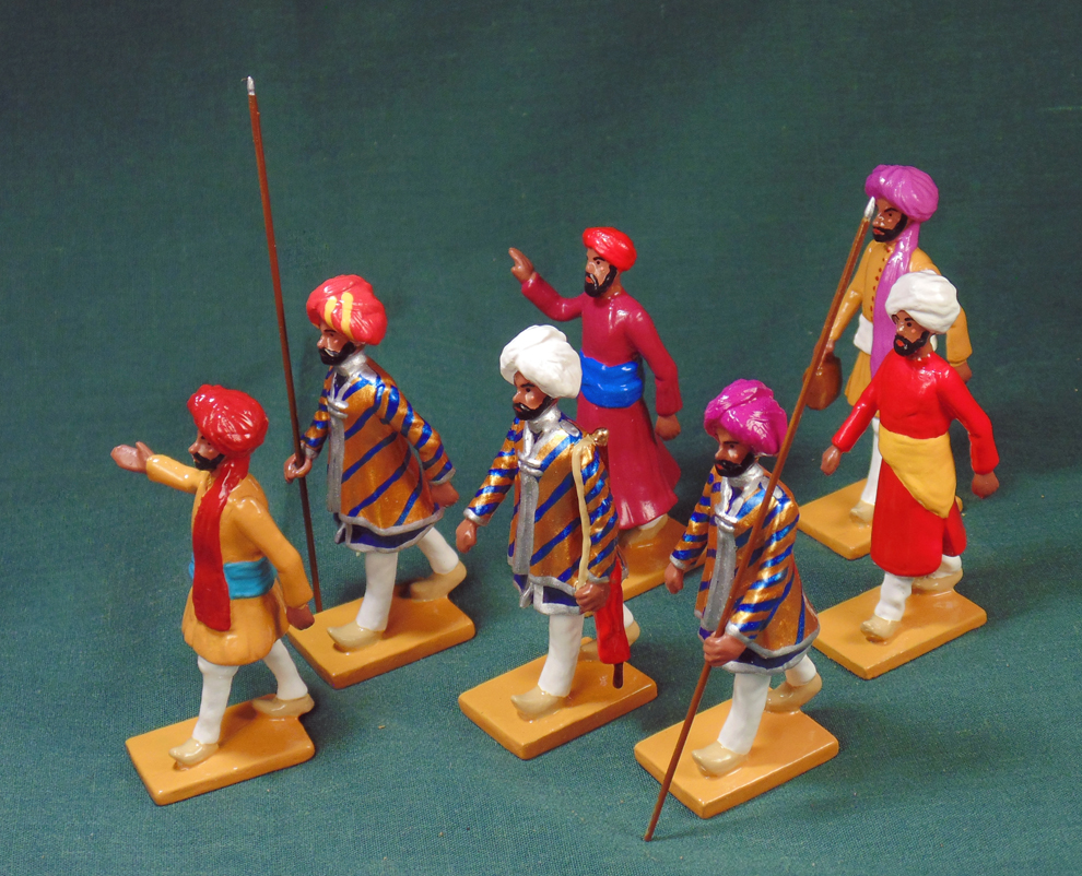 451 - Escort Guards from Charkkhari, group right, Delhi Durbar, 1903.</br> Limited Edition, Painted by Ana Donzino.