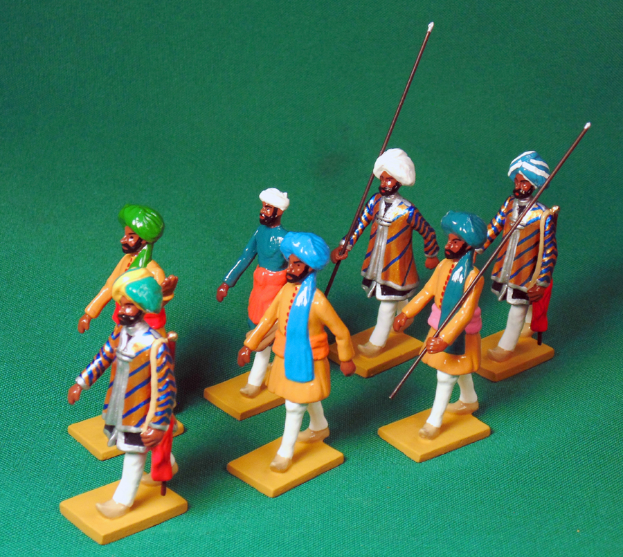 452 - Escort Guards from Charkkhari, group left, Delhi Durbar, 1903.</br> Limited Edition, Painted by Ana Donzino.