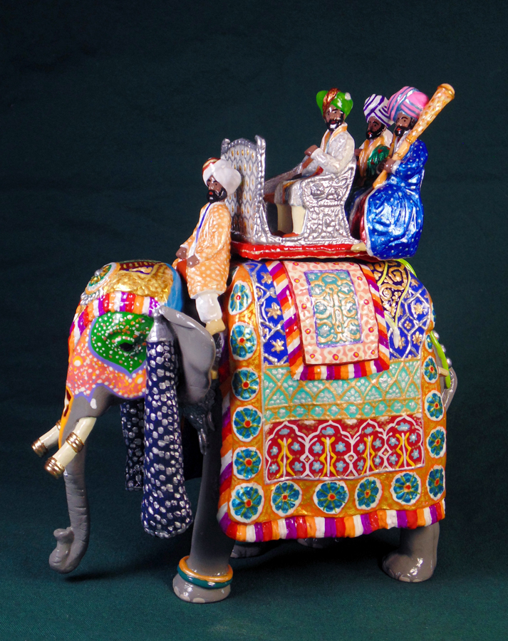 484 - State Elephant of Maler Kotla, Delhi Durbar, 1903. <br /> Limited edition. Painted by Ana Donzino.    