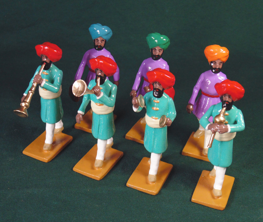 487 - Musicians and Servants from Maler Kotla, Delhi Durbar, 1903. <br />Limited edition.
