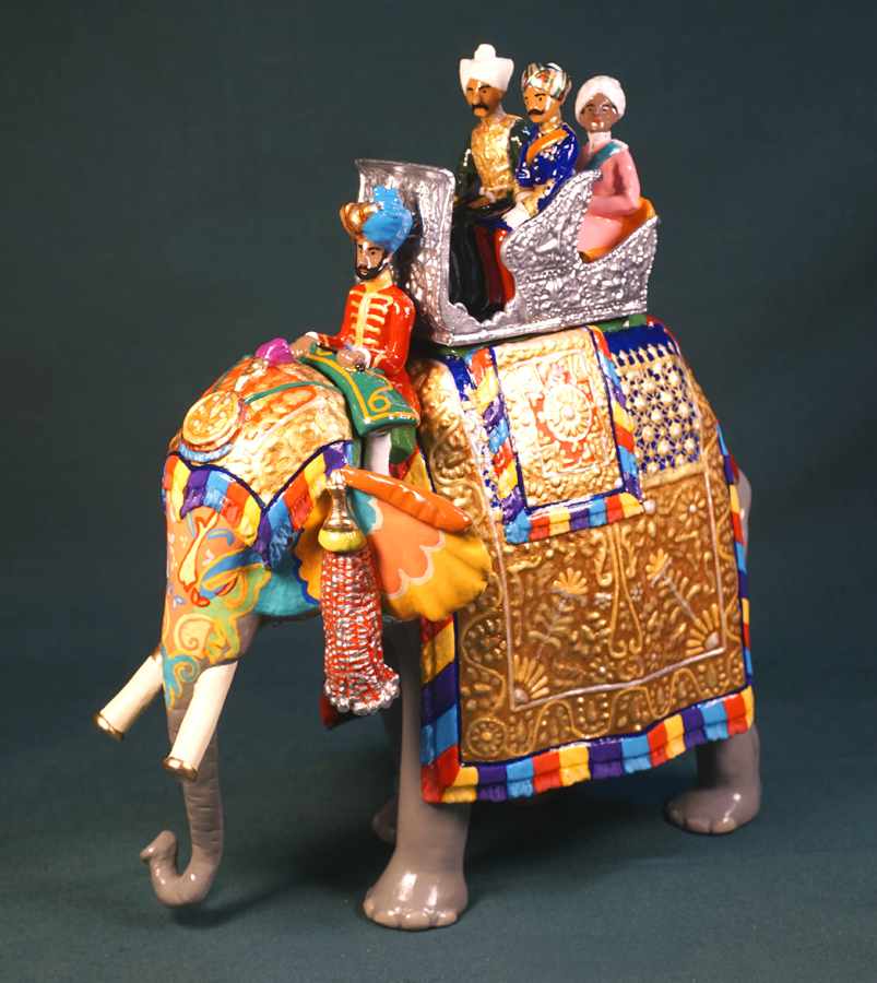 503 - State elephant of Sirmur. Delhi Durbar, 1903. Limited edition of 12, Painted by Ana Donzino. 