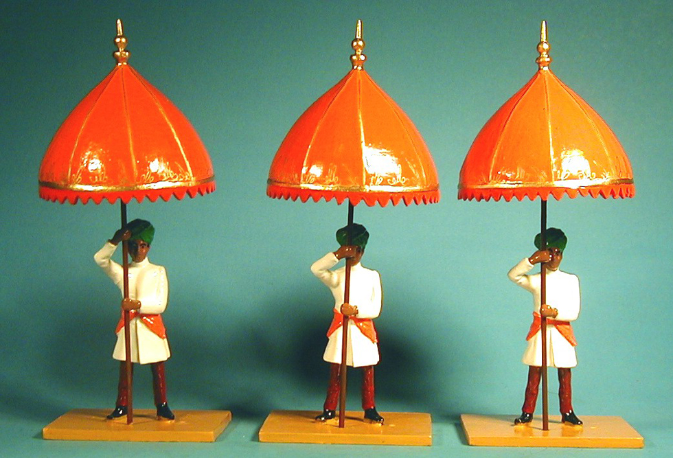 - 86 - Servants with ornamental parasols, of Jaisalmer, Delhi Durbar, 1903 